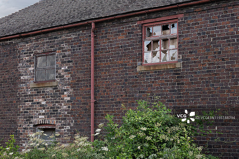 废弃建筑物的特写图片素材