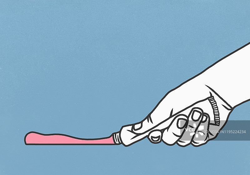 手挤牙膏图片素材