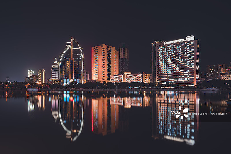 厦门白鹭洲夜景图片素材