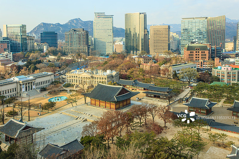 首尔和德寿宫全景图片素材