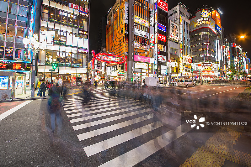东京新宿歌舞伎町红灯区图片素材