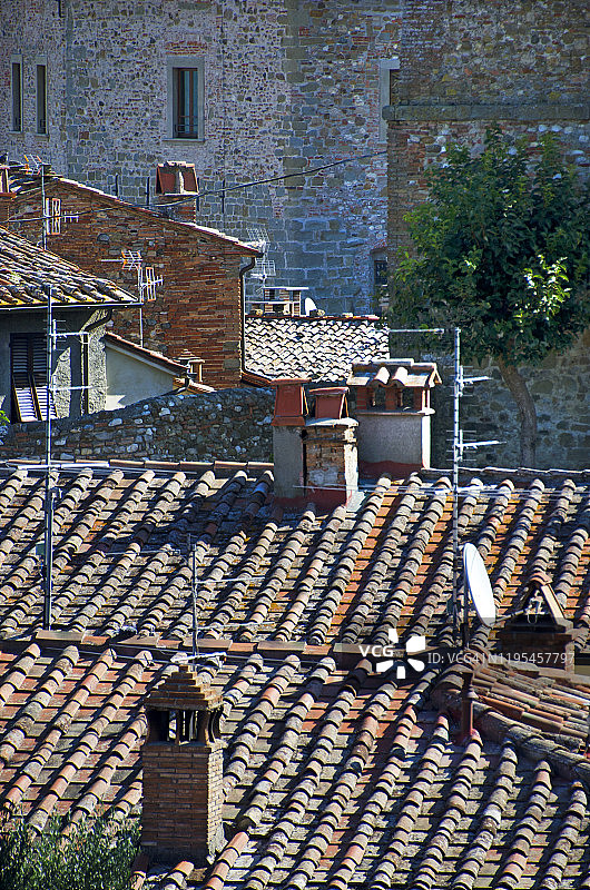 意大利安吉亚里中世纪屋顶风光图片素材
