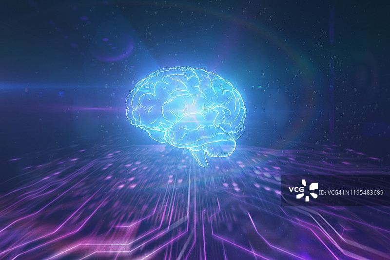 人工智能大脑和电路板图片素材