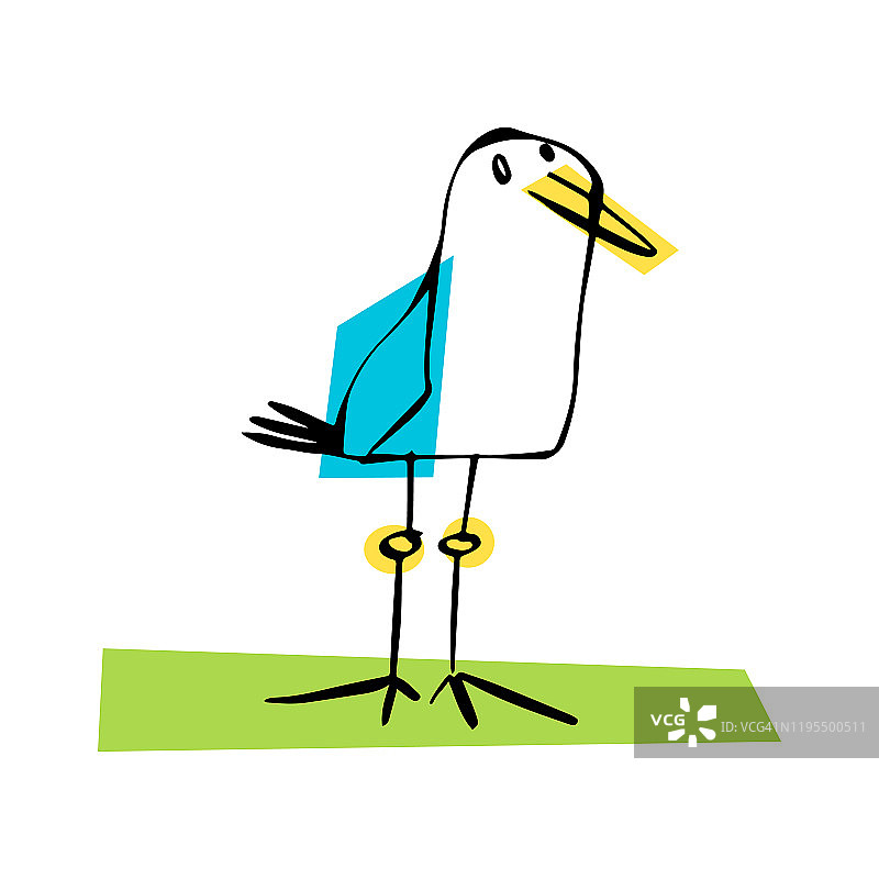 海鸥卡通画图片素材