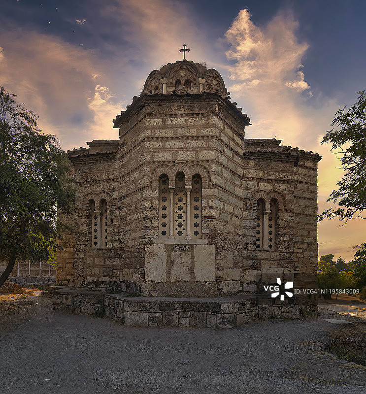 希腊雅典古安哥拉的教堂图片素材