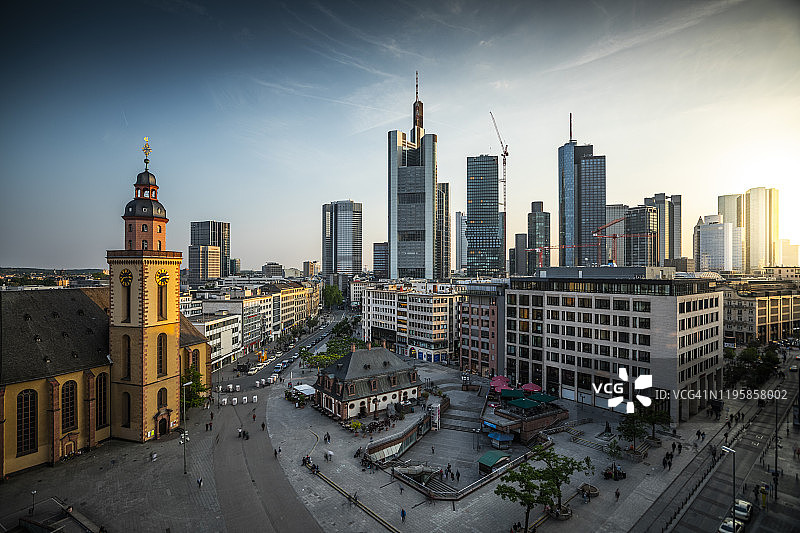 法兰克福市中心金融区图片素材