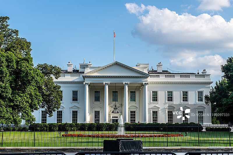 华盛顿特区白宫夏季风景照图片素材