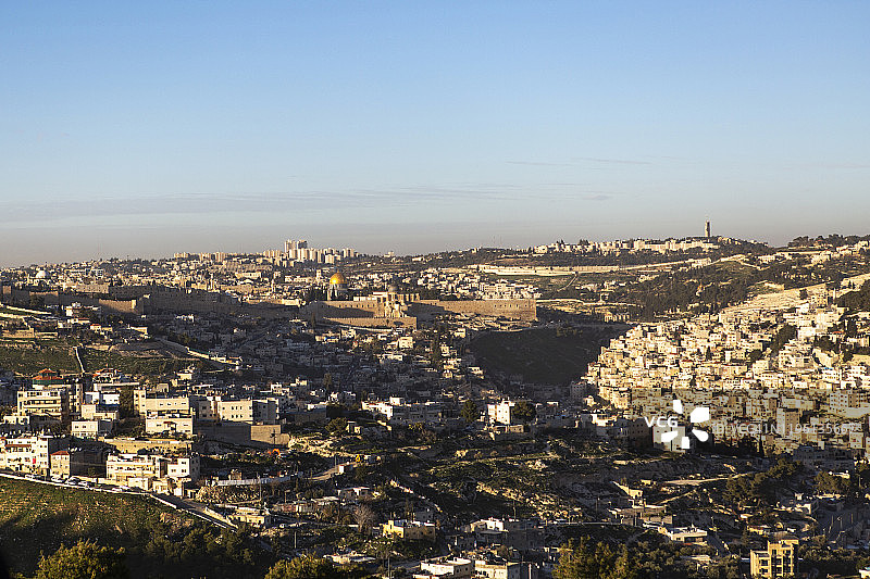 以色列耶路撒冷广角景观图片素材