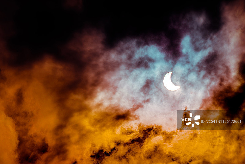 2019年12月26日马来西亚出现的日环食景象图片素材