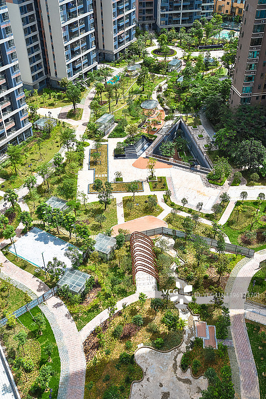 蓬江区住宅区花园景观环境图片素材