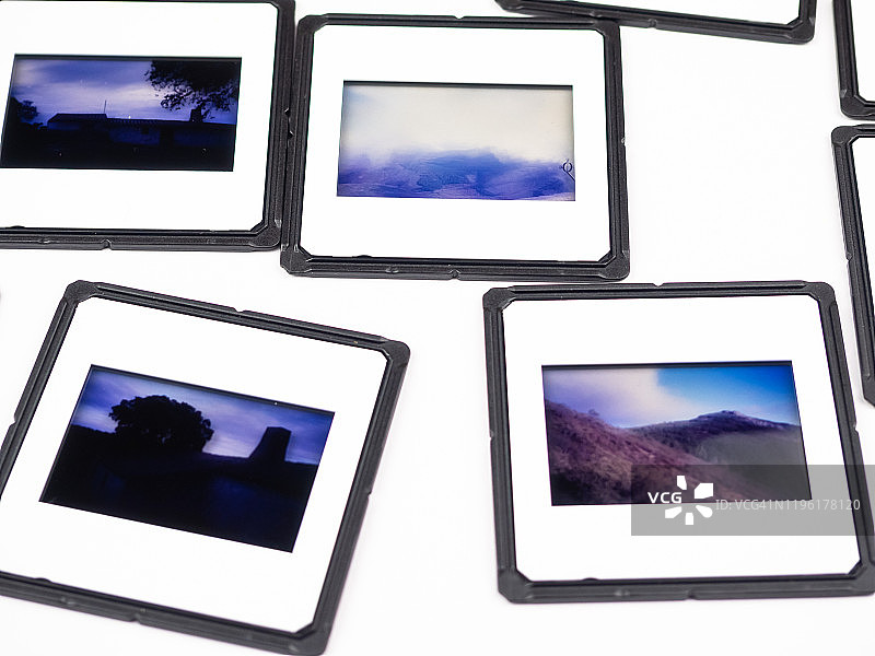 白色背景上的摄影幻灯片特写图片素材