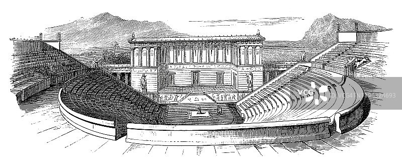 塞格斯塔的希腊剧院图片素材
