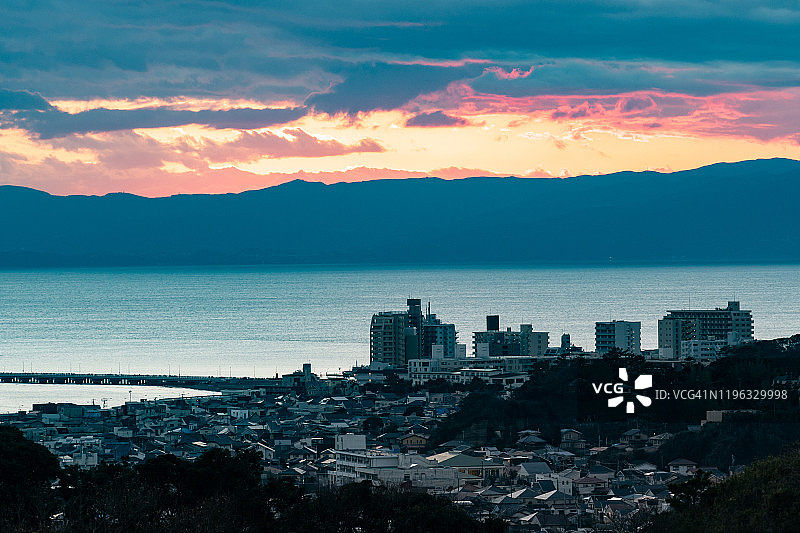 日本神奈川县海边的住宅区图片素材