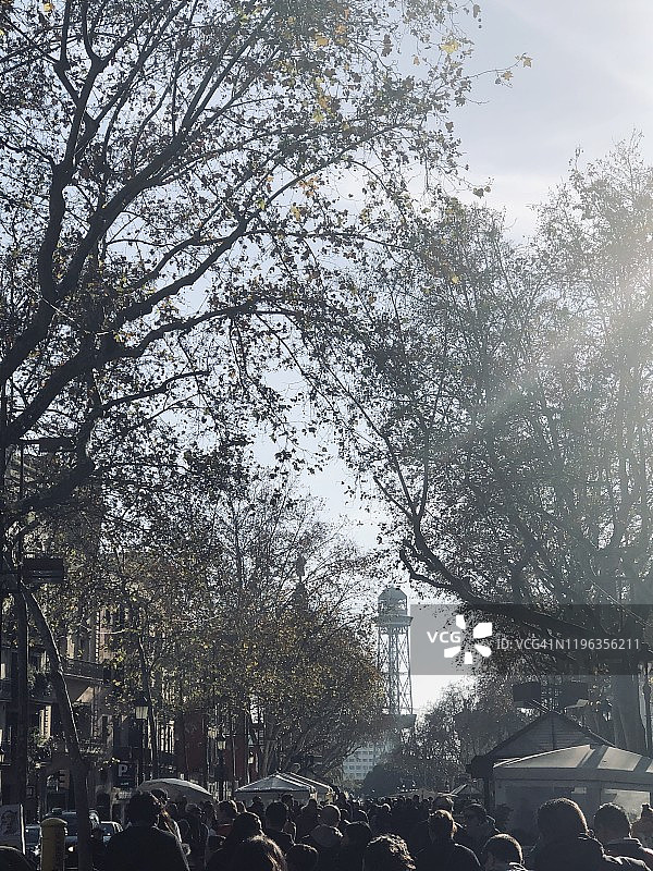 巴塞罗那兰布拉大街的清晨漫步图片素材