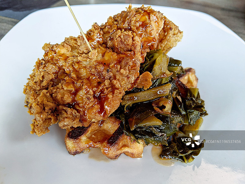 炸鸡华夫饼图片素材