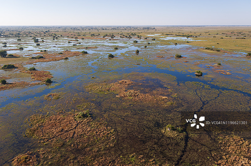博茨瓦纳奥卡万戈三角洲鸟瞰图图片素材