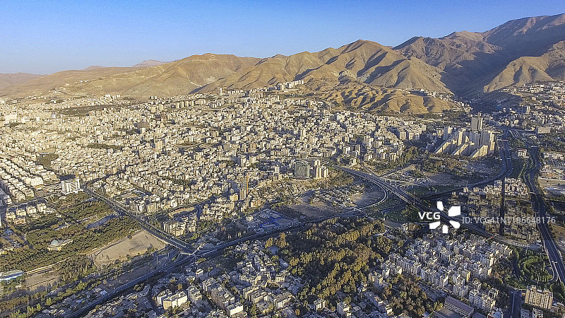伊朗德黑兰的航拍景观图片素材