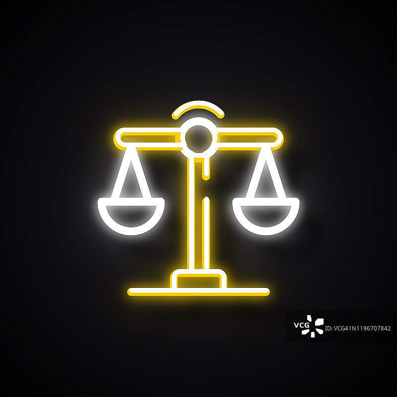 霓虹灯平等图标发光效果轮廓符号合集图片素材