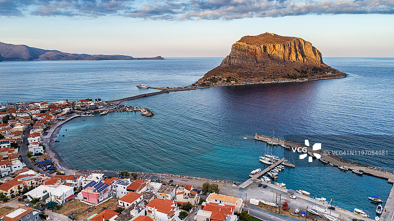 希腊伯罗奔尼撒半岛上的莫奈姆瓦夏图片素材