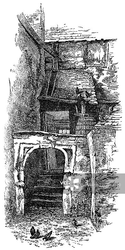 英格兰普利茅斯 奥古斯丁普利姆顿修道院（19世纪）图片素材