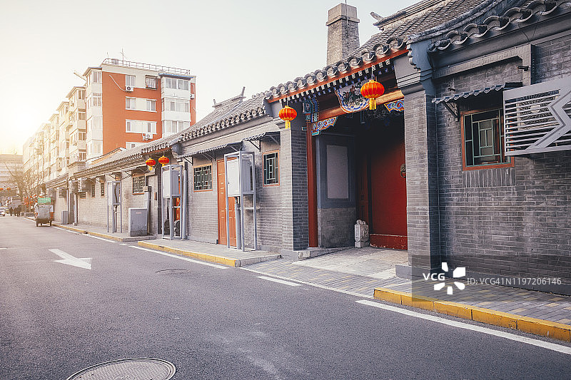 传统北京胡同建筑图片素材