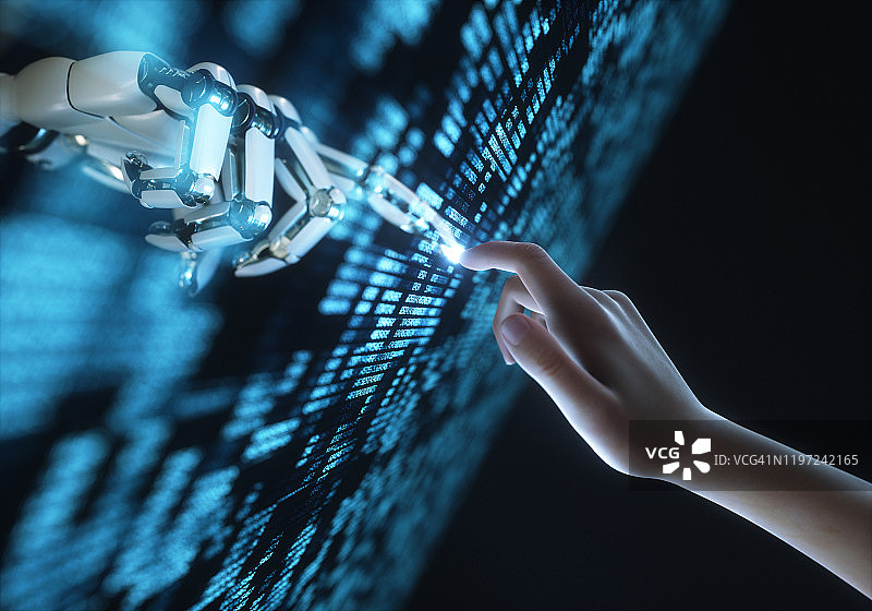 AI触摸虚拟世界图片素材