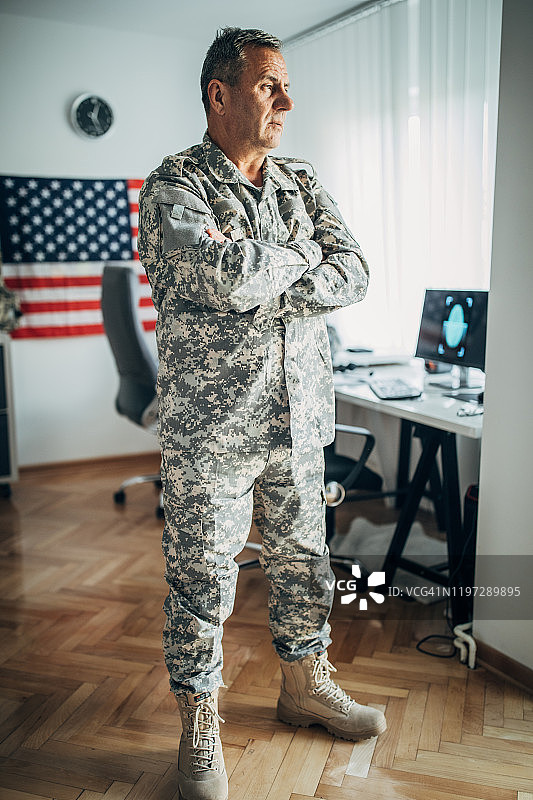 美国总部办公室里的士兵图片素材