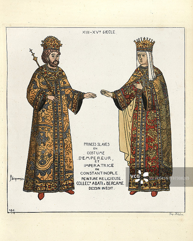 拜占庭皇帝和皇后的服装图片素材