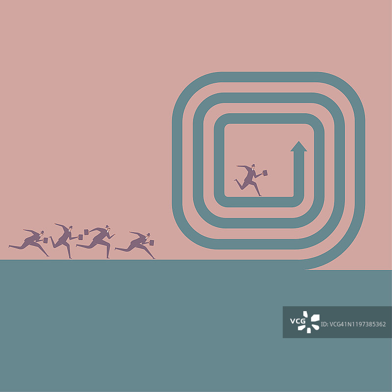 一群人跑向迷宫图片素材