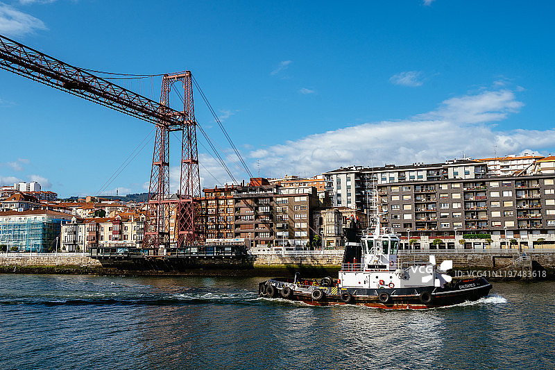 连接葡萄牙莱特和格乔的维兹卡亚桥图片素材