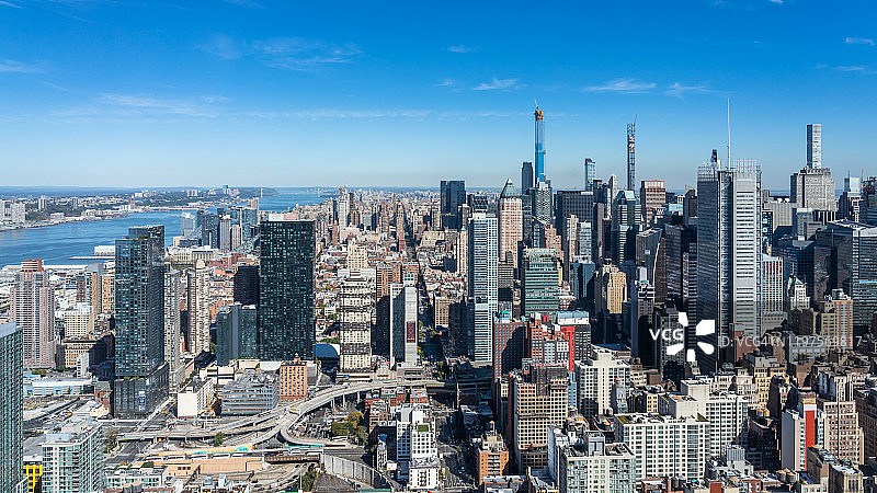 纽约曼哈顿中城高角度景观图片素材