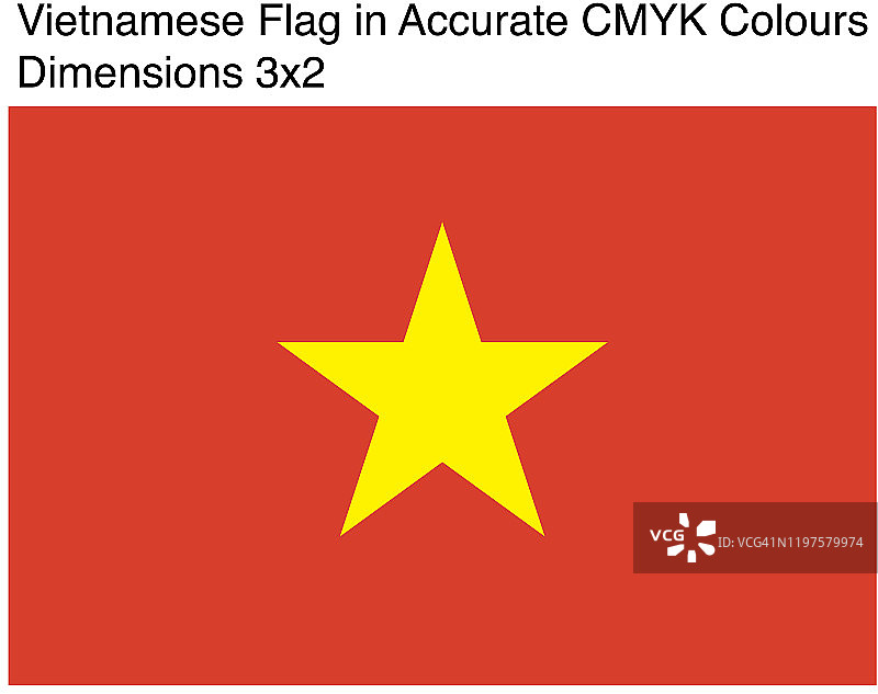 准确CMYK颜色的越南国旗（尺寸3x2）图片素材