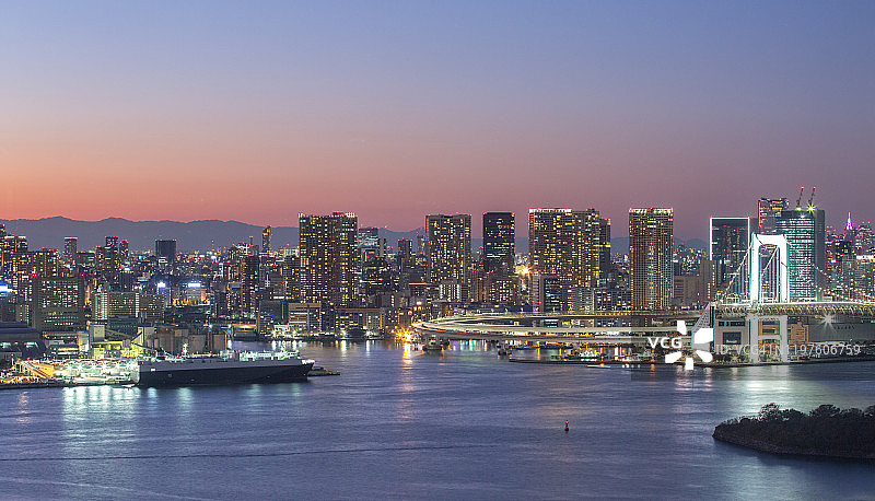东京台场东京湾城市景观图片素材