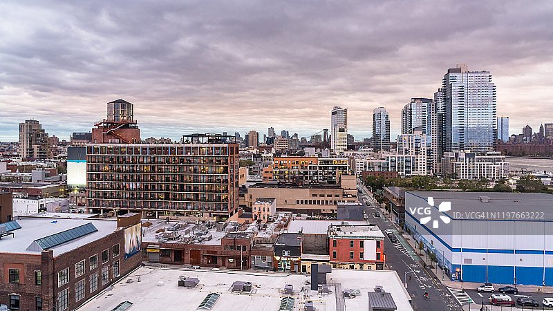纽约布鲁克林威廉斯堡的高角度视图图片素材