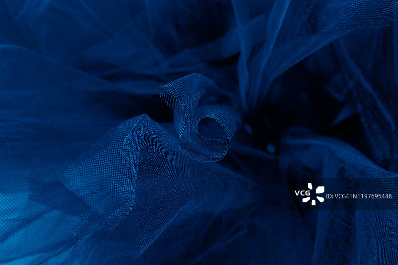 深蓝色轻质网眼织物，面料纹理图片素材