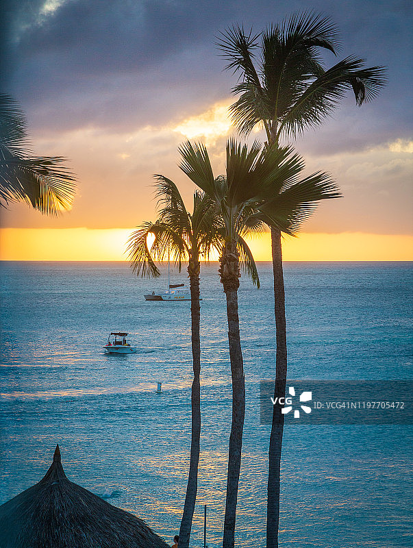 热带日落图片素材