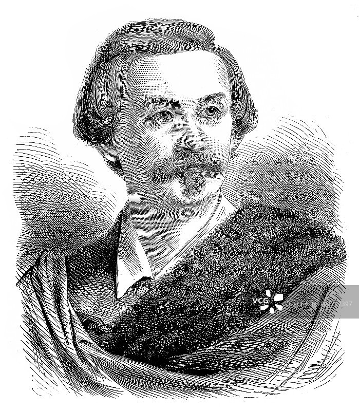 阿道夫·弗里德里希·冯·沙克（德国诗人、历史学家和艺术收藏家）图片素材