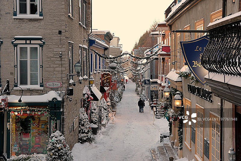 魁北克市小尚普兰街图片素材