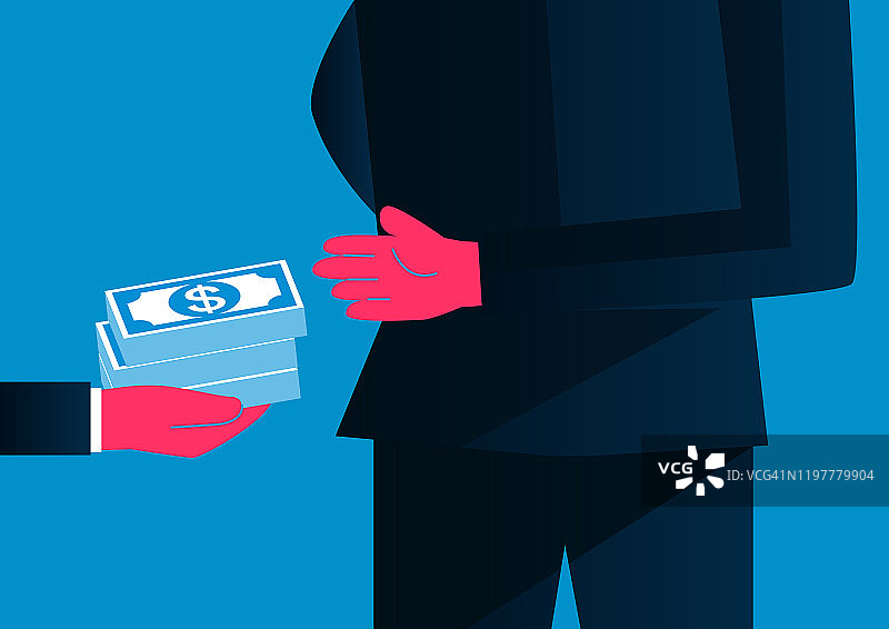 贿赂，从背后给钱，隐蔽交易图片素材