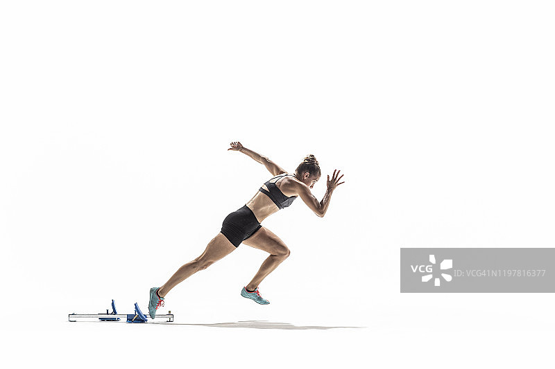 白色影棚内的田径运动图片素材