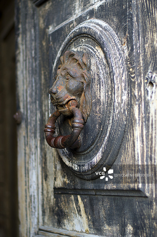中世纪阿梅利亚的狮子门环图片素材