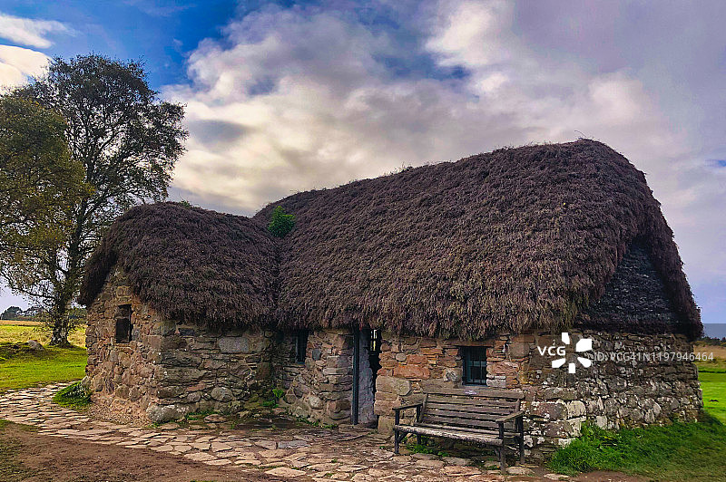 苏格兰因弗内斯卡洛登战场的石头房子图片素材