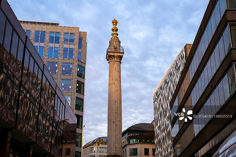 英国伦敦的伦敦大火纪念碑图片素材