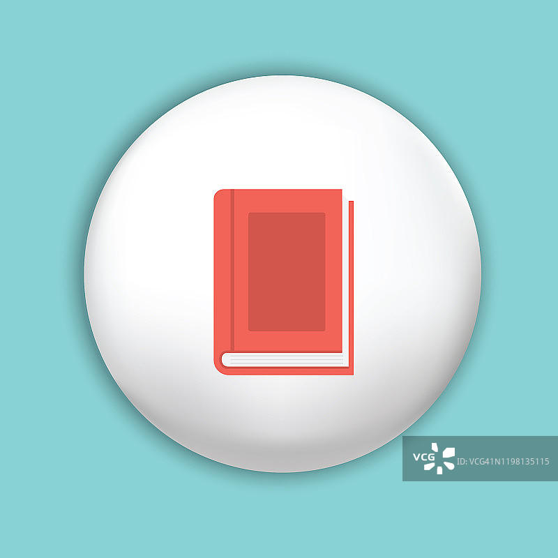扁平设计白色按钮书籍图标图片素材