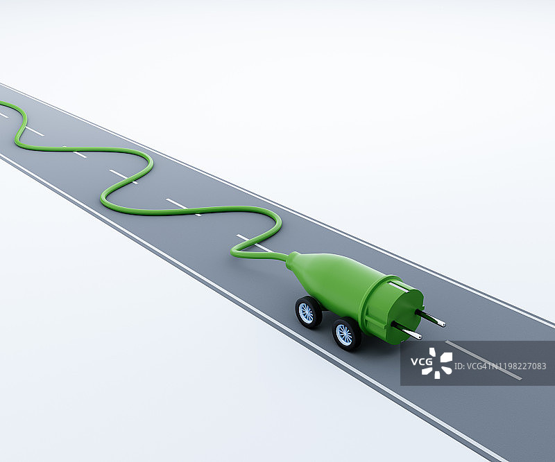 带轮子的电插头图片素材