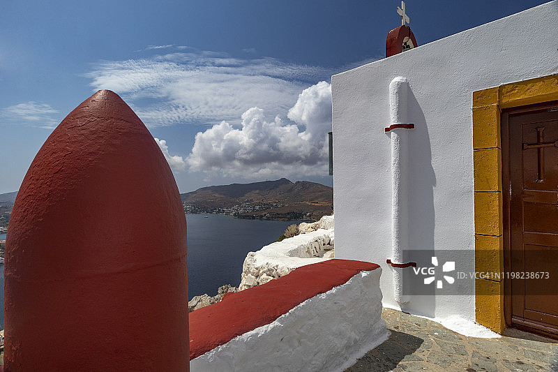 希腊多德群岛莱罗斯岛城堡附近的小教堂图片素材