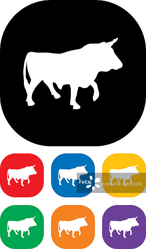 公牛图标集图片素材