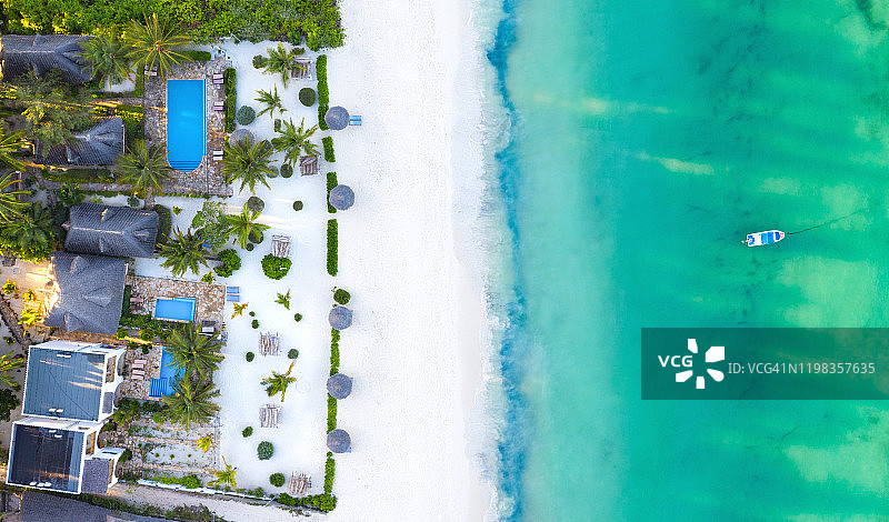 桑给巴尔豪华度假村航拍图片素材