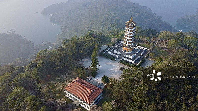 南投日月潭慈恩塔图片素材