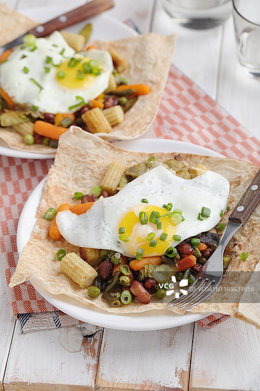墨西哥传统早餐：牧场鸡蛋图片素材